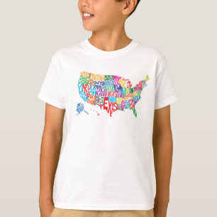Camiseta Os Estados Unidos nos nomes