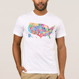 Camiseta Os Estados Unidos nos nomes