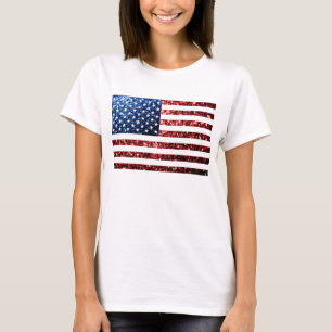 Camiseta Os EUA embandeiram brilhos dos sparkles do