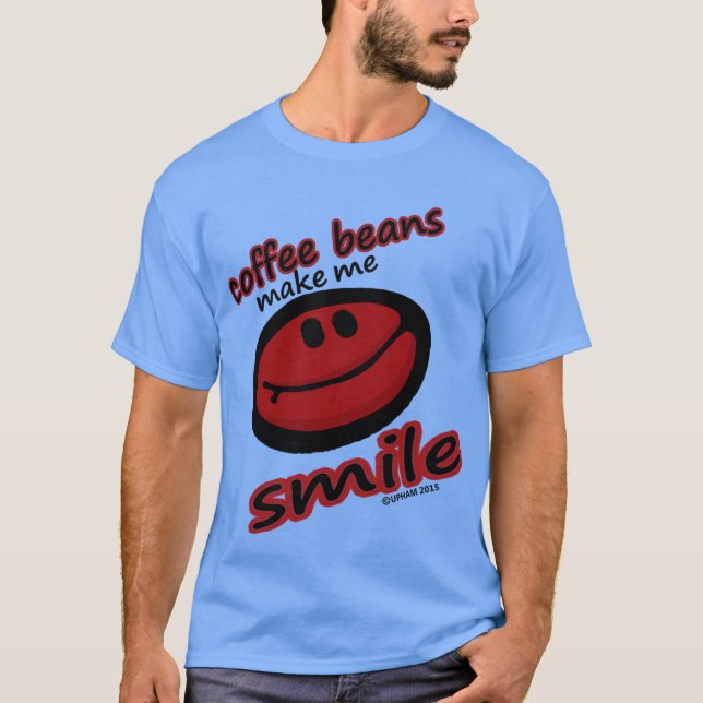 Camiseta os feijões de café fazem-me sorrir (Frente)