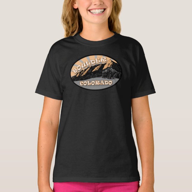 Camiseta Os Flatirons, Parque Chautauqua, Boulder Colorado (Frente)