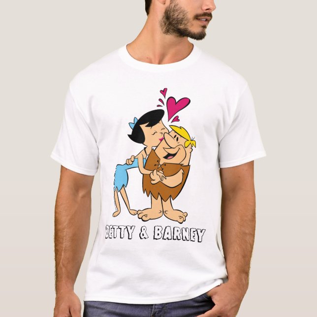 Camiseta Os Flintstones | Betty Kissing Barney (Frente)