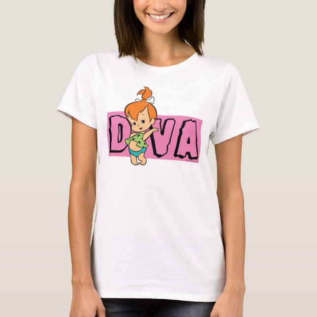 Camiseta Os Flintstones | Bolhas - Pequeno Diva (Frente)