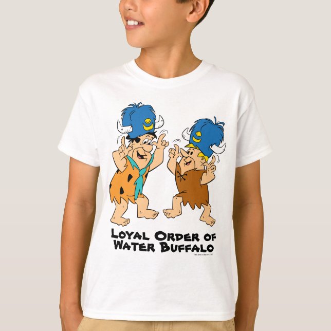 Camiseta Os Flintstones | Buffaroas de Água Fred e Barney (Frente)