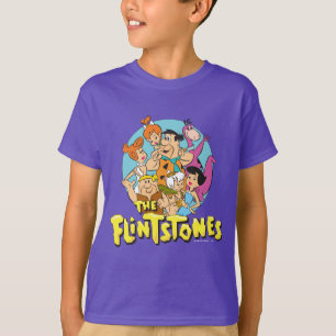 Camiseta Os Flintstones e o gráfico da família dos Rubble