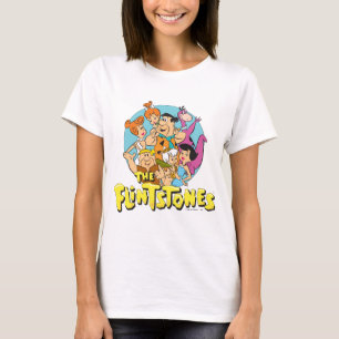 Camiseta Os Flintstones e o gráfico da família dos Rubble