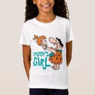 Camiseta Os Flintstones   Fred & Pebbles - Garota Pai