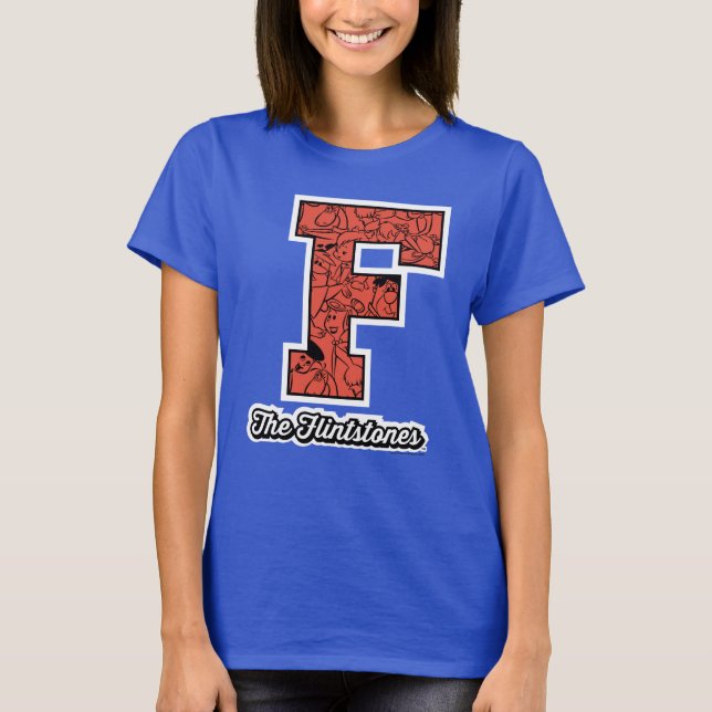 Camiseta Os Flintstones | Monograma de estilo colegial (Frente)
