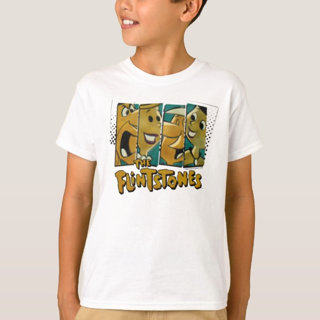 Camiseta Os Flintstones | Painéis de Caracteres Comic Retro (Frente)