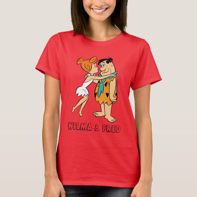 Camiseta Os Flintstones | Wilma Kissing Fred (Frente)