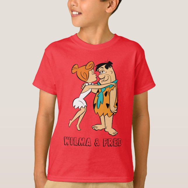 Camiseta Os Flintstones | Wilma Kissing Fred (Frente)