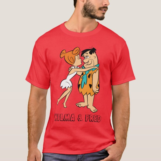 Camiseta Os Flintstones | Wilma Kissing Fred (Frente)