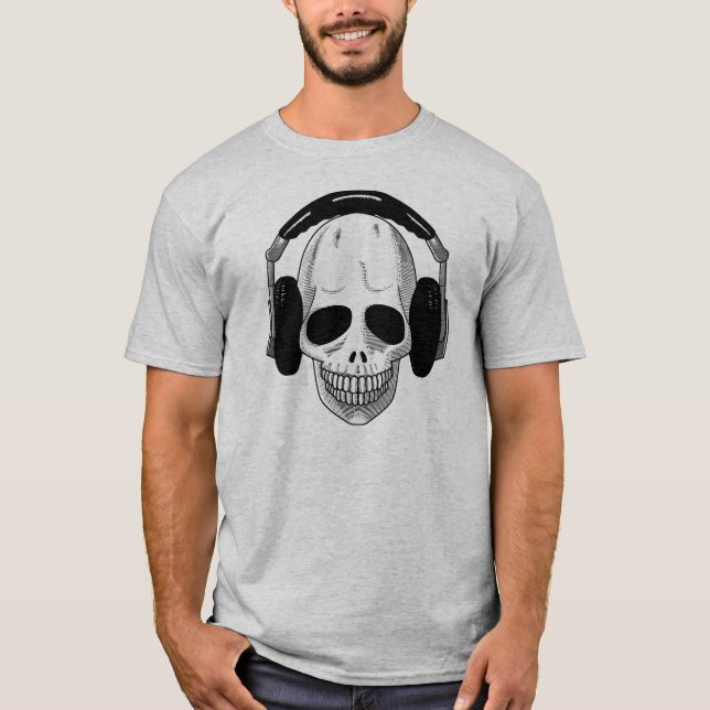 Camiseta Os fones de ouvido do crânio ACIMA (Frente)