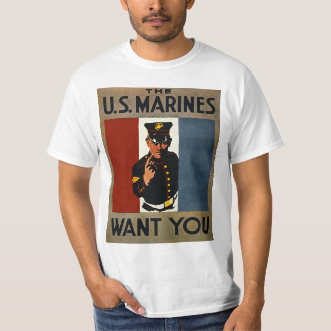 Camiseta Os fuzileiros americanos querem você (Frente)