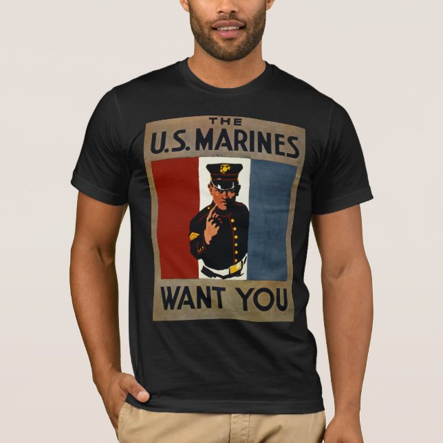Camiseta Os fuzileiros americanos querem você (Frente)