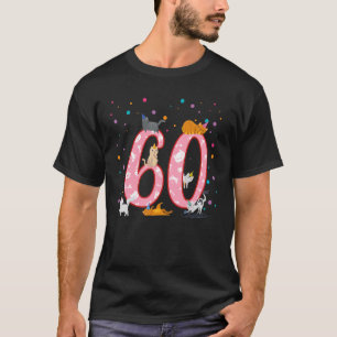 Camiseta Os Gatos Cute De 60 Anos De Aniversário Adoram 60