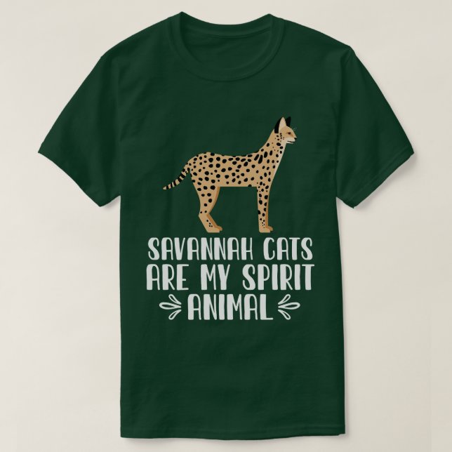 Camiseta Os Gatos De Savannah São O Meu Animal Espirituoso (Frente do Design)