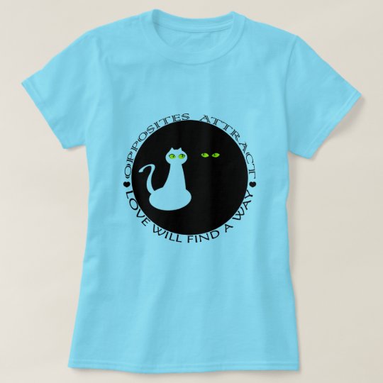 Camiseta Os gatos do amor refrigeram os opostos bonitos