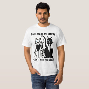 Camiseta Os GATOS FAZEM-ME PESSOAS FELIZES NÃO TANTO dos