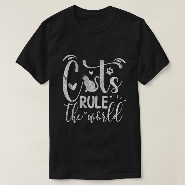 Camiseta Os gatos governam o mundo (Frente do Design)