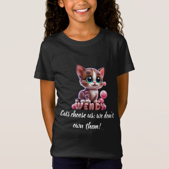 Camiseta Os gatos nos escolhem; nós não os possuímos (Frente)