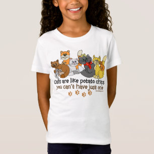 Camiseta Os gatos são como microplaquetas de batata