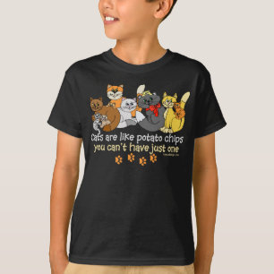 Camiseta Os gatos são como microplaquetas de batata