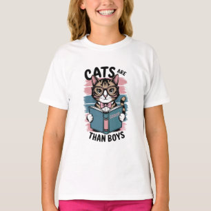 Camiseta Os gatos são mais frios que os meninos
