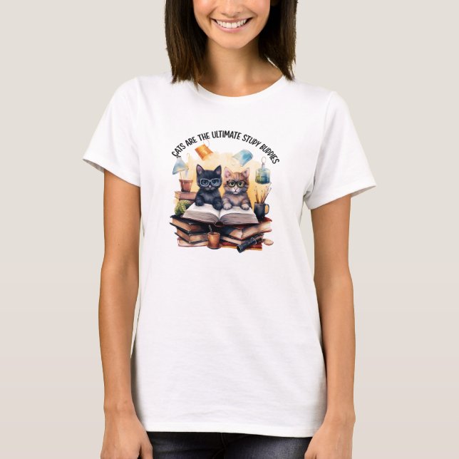 Camiseta Os Gatos São Os Últimos Amigos Do Estudo (Frente)