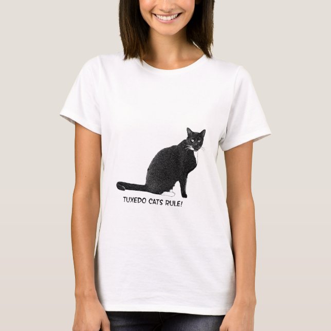 Camiseta Os gatos Tuxedo governam! (Frente)