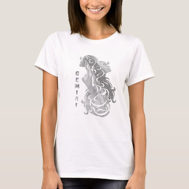 Camiseta Os Gêmeos juntam o zodíaco de prata (Frente)