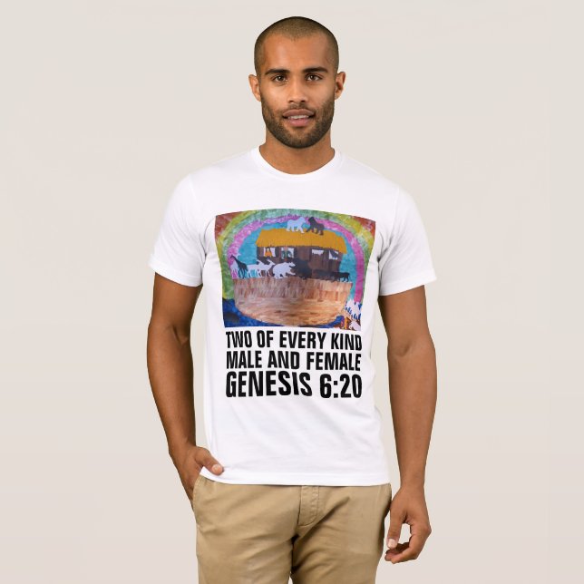 CAMISETA OS GÊNEROS DE ARK DE NOAH CHRISTIAN T-SHIRT (Frente Completa)