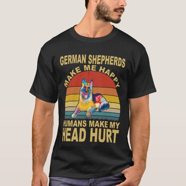 Camiseta Os German shepherd 021 fazem com que eu seja feliz (Frente)