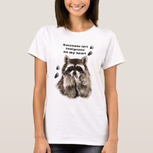 Camiseta Os guaxinins deixaram pegadas na minha citação de