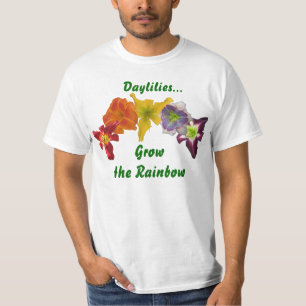 Camiseta Os hemerocallis crescem o arco-íris