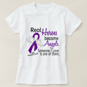 Camiseta Os heróis reais transformam-se câncer de pâncre