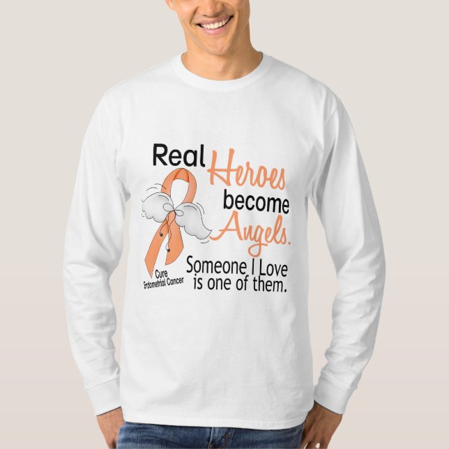 Camiseta Os heróis transformam-se cancer Endometrial dos (Frente)