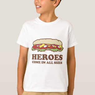 Camiseta Os heróis vêm em todos os tamanhos