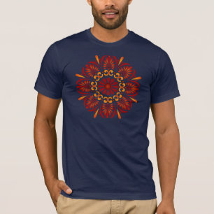Camiseta Os homens carmesins da mandala couberam o t-shirt