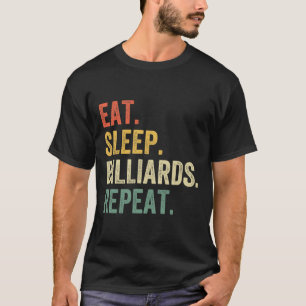 Camiseta Os Homens Comem Bilhares De Sono Repetem Jogador D