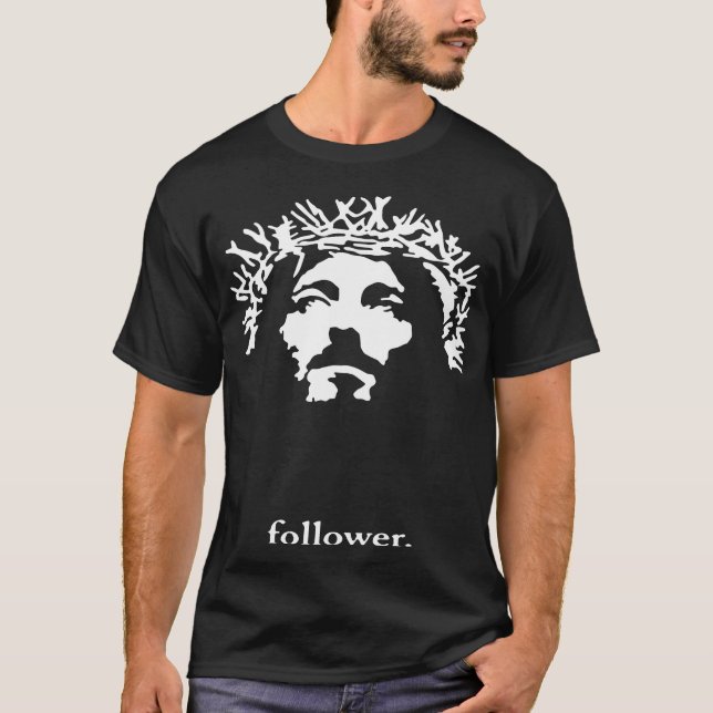 Camiseta Os homens novos imprimiram o cristão Relig da cara (Frente)