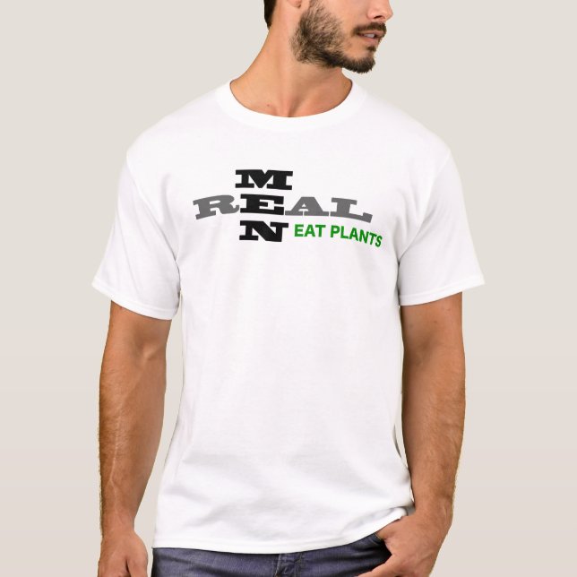 Camiseta Os homens reais comem o Tshirt das plantas 2 (Frente)