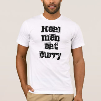 Camiseta Os homens reais comem o Tshirt do caril