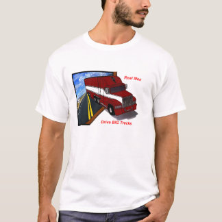 Camiseta os homens reais do camionista conduzem caminhões