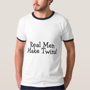 Camiseta Os homens reais fazem gêmeos (o preto)