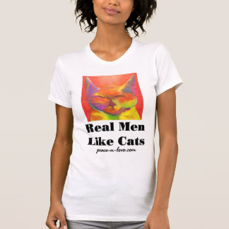 Camiseta Os homens reais gostam de gatos para t-shirt leves