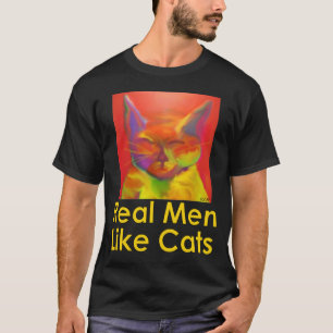Camiseta Os homens reais gostam do t-shirt dos gatos