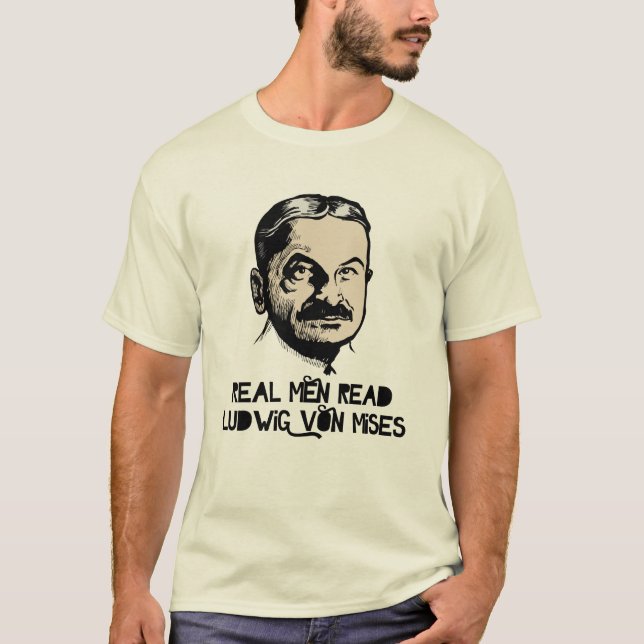 Camiseta Os homens reais leram o t-shirt de Mises (Frente)