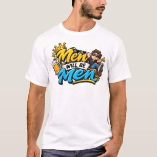 Camiseta Os Homens Serão Homens – Design de Meme Divertido