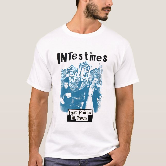 Camiseta Os intestinos duram punks na cidade (Frente)